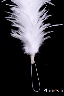 Plumet coq avec anneau -  hauteur 40 cm - blanc